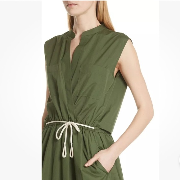 Vince Cedar Green Rope Belted Dress Open Cutout Back | Medium - Picture 4 of 8